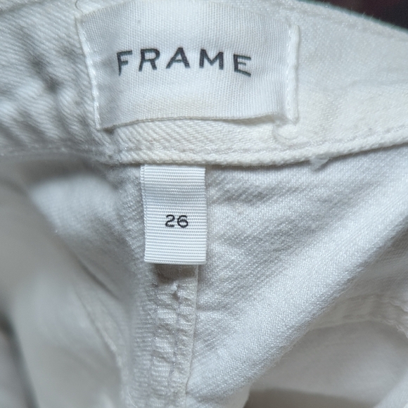 Frame Denim Le Original Women's White Jeans Straight Leg Crop Button Fly Size 26 - Picture 5 of 7